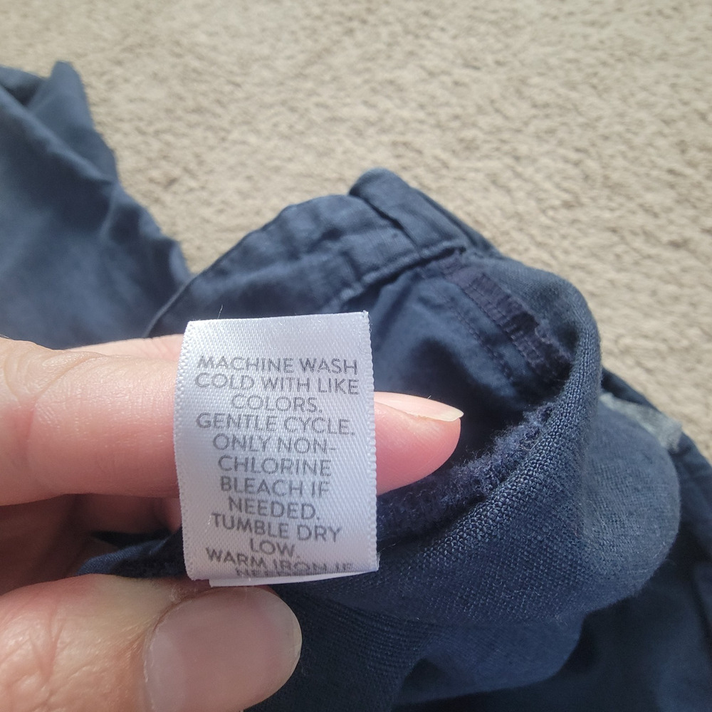 J. Jill Love Linen XL Wide Leg Side Zip Ankle Pants Navy - Picture 10 of 14